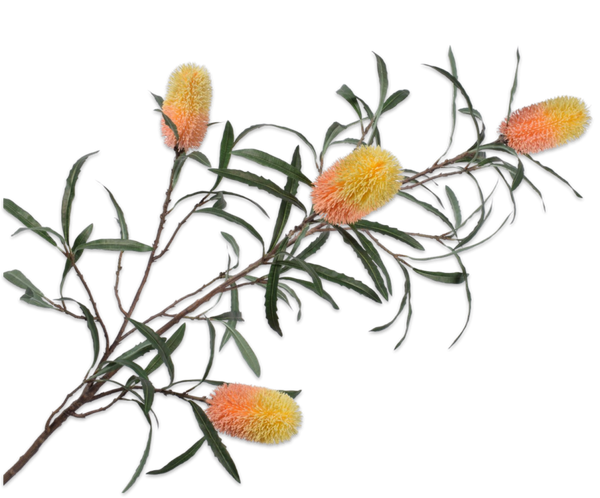 Protea 136cm Yellow Orange