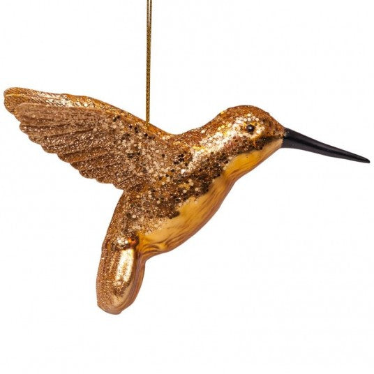Hummingbird glass ornament | Ornement en verre Colibri 8cm Gold