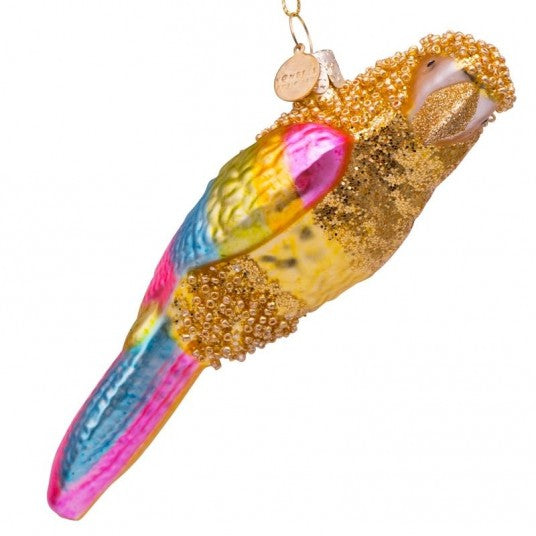 Parrot glass ornament | Ornement en verre Perroquet 15cm Gold